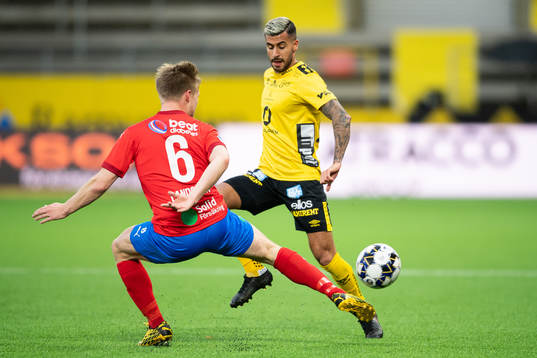 Elfsborgs Rami Kaib och Helsingborgs Andreas Landgren