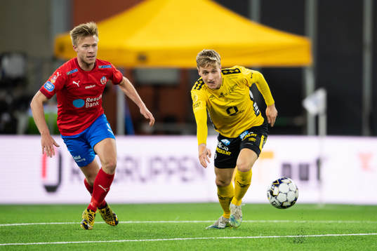 Helsingborgs Andreas Landgren och Elfsborgs Jeppe Møldrup