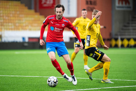 Helsingborgs Mikkel Diskerud och Elfsborgs Jeppe Møldrup
