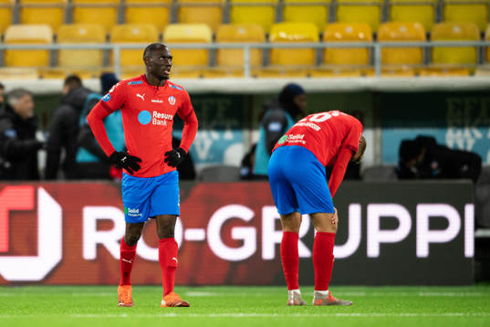 Helsingborgs Mohammed Abubakari och Jakob Voelkerling