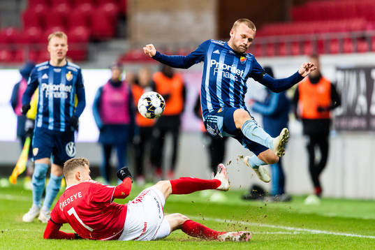 Kalmars Piotr Johansson och Djurgårdens Nicklas Bärkroth