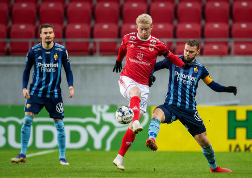 Kalmars Geir André Herrem och Djurgårdens Magnus Eriksson