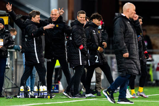 Kjetil Knutsen, head coach of Bodø/Glimt, celebrates at