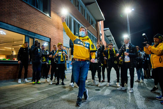 Aasmund Bjørkan, head of sports at Bodø/Glimt, celebrates