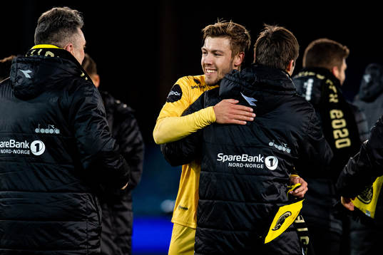 Fredrik André Bjørkan of Bodø/Glimt celebrates winning