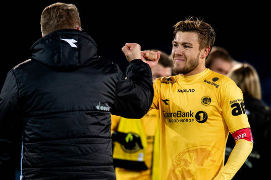 Fredrik André Bjørkan of Bodø/Glimt celebrates winning