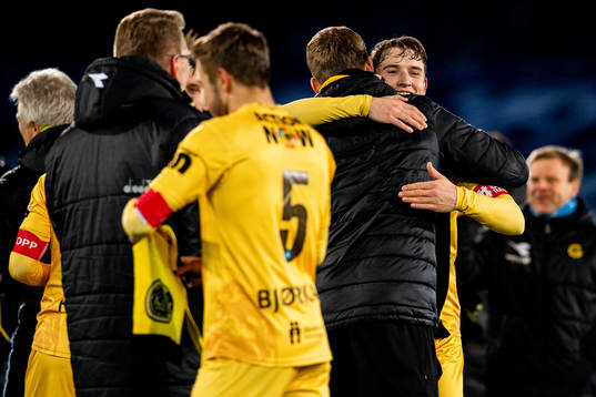 Marius Høibråten of Bodø/Glimt celebrates winning the