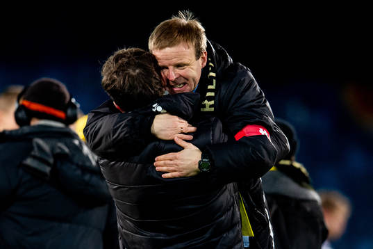 Morten Kalvenes, assistant coach of Bodø/Glimt, celebrates