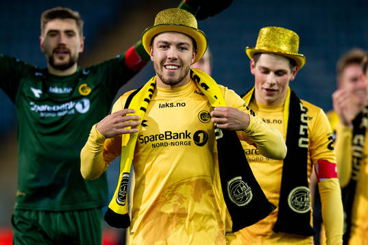 Fredrik André Bjørkan of Bodø/Glimt celebrates winning