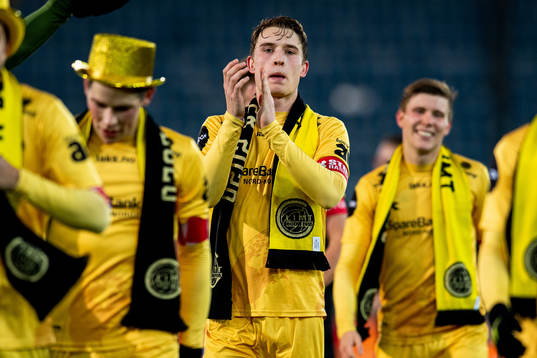 Marius Høibråten of Bodø/Glimt celebrates winning the