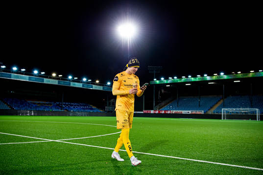 Ola Solbakken of Bodø/Glimt celebrates winning the league