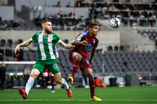 Hammarbys David Fällman och Malmö FFs Amin Sarr