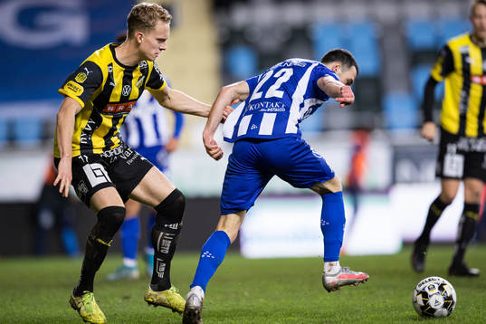Häckens Leo Bengtsson och IFK Göteborg Giorgi Kharaishvili