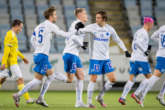 IFK Norrköpings Christoffer Nyman och Simon Thern jublar