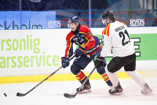Djurgårdens Dominik Bokk och Brynäs Patrik Berglund