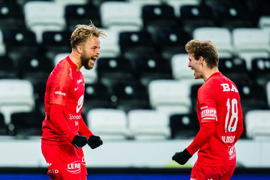 Sander Svendsen of Brann celebrates