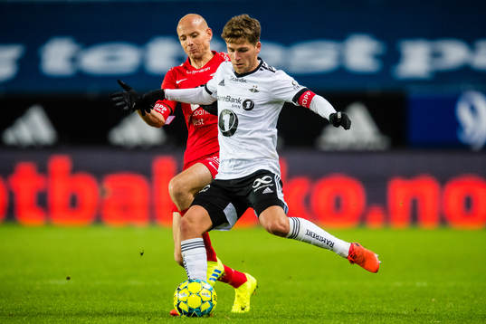 Ruben Kristiansen of Brann and Carl Johan Holse Justesen of