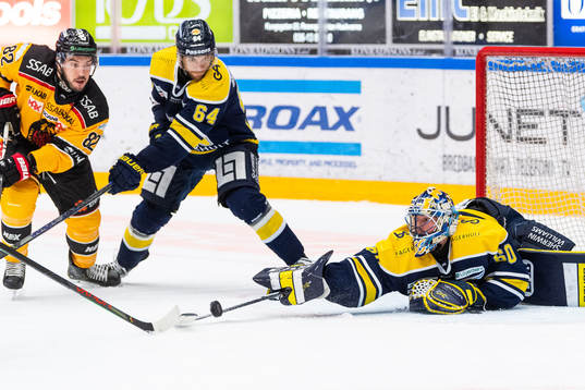s Eric Martinsson och målvakt Hugo Alnefelt
