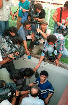 Diego Maradona, Argentina. Press, media, tv