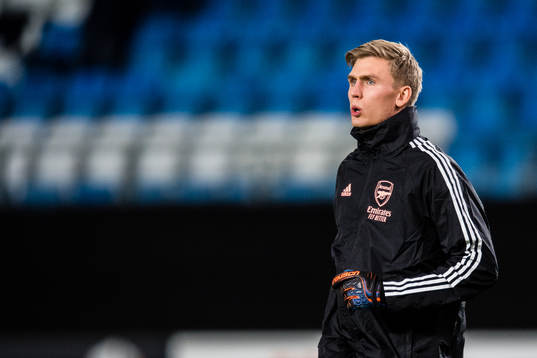 Goalkeeper Runar Runarsson of Arsenal