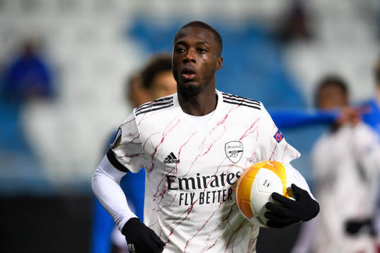 Nicolas Pépé of Arsenalduring the UEFA Europa League