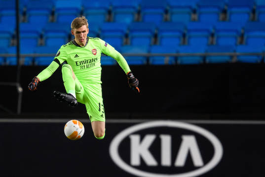Goalkeeper Runar Rúnarsson of Arsenal