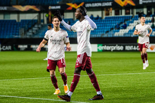 Nicolas Pepe of Arsenal celebrates
