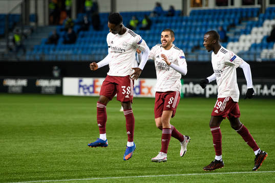 Folarin Balogun, Dani Ceballos and Nicolas Pépé of