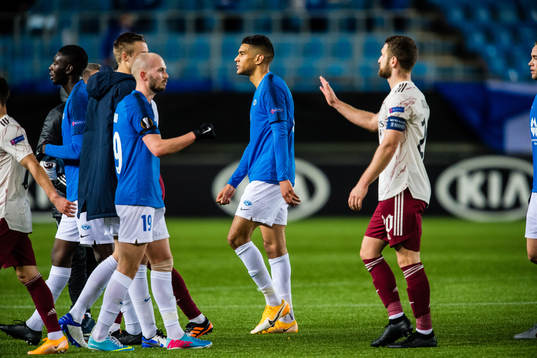 Ohikhuaeme Anthony Omoijuanfo of Molde looks dejected