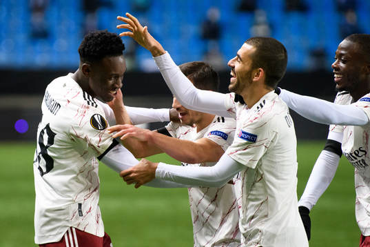 Folarin Balogun of Arsenal celebrates the 0-3 goal