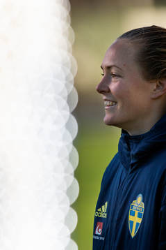 Magdalena Eriksson i mixade zonen