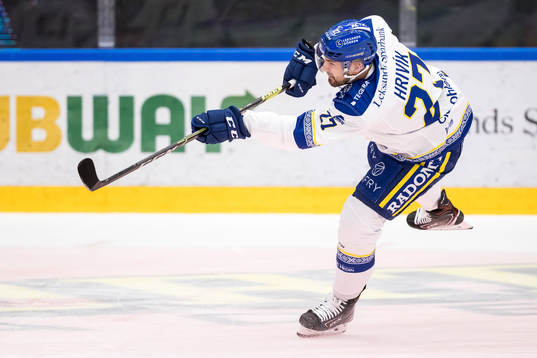 Leksands Marek Hrivík i Leksands nya matchtröja