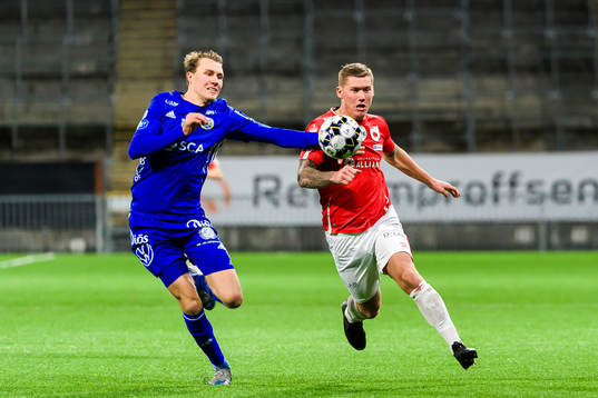 Sundsvalls Niklas Dahlström och Degerfors Victor Edvardsen