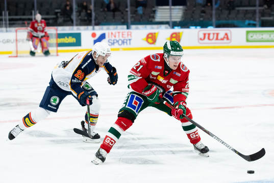 Djurgårdens Sebastian Strandberg och Frölundas Karl