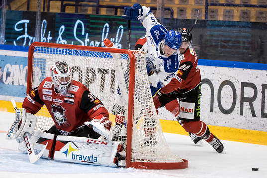 Leksands Calle Själin och Malmö Redhawks Jesper Jensen