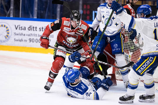 Malmö Redhawks Matias Lassen och Leksands Emil Heineman