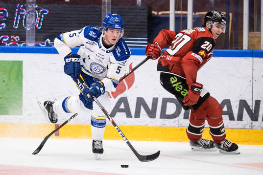 Leksands Calle Själin och Malmö Redhawks Helge Grans