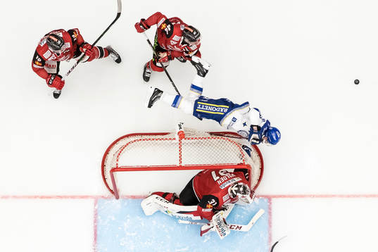 Leksands Calle Själin och Malmö Redhawks Jesper Jensen