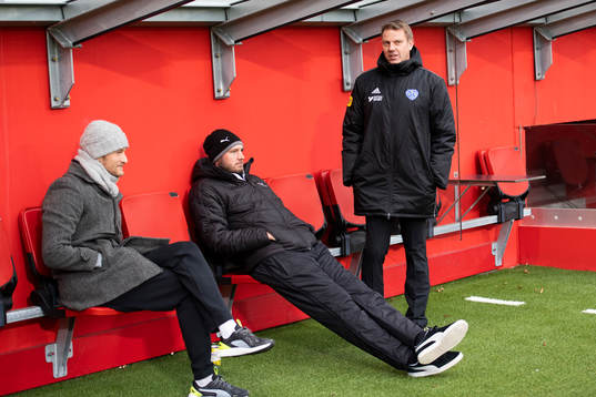 Helsingborgs Andreas Granqvist och tränare Hasse Eklund
