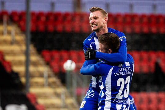 IFK Göteborg Sebastian Eriksson och Emil Holm jublar