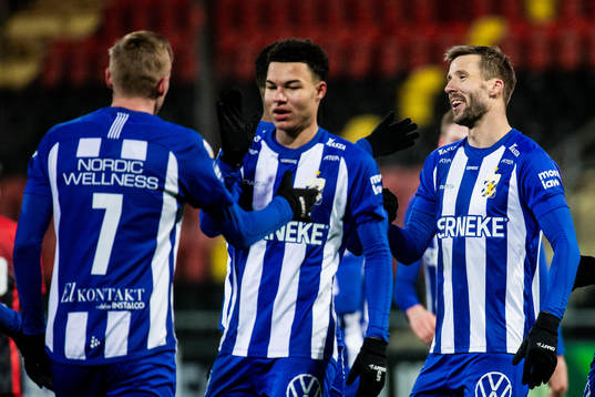IFK Göteborg Mattias Bjärsmyr jublar med lagkamrater