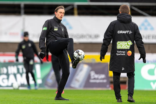 Varbergs Joakim Lindner före fotbollsmatchen i Allsvenskan