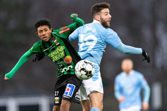 Varbergs Tashreeq Matthews och Malmö FFs Erdal Rakip