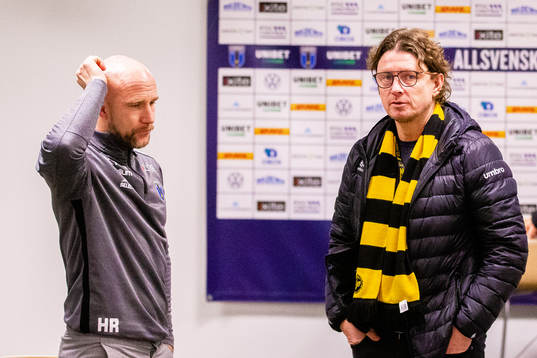 Sirius tränare Henrik Rydström och Elfsborgs klubbchef