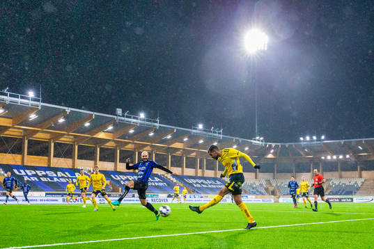 Studenternas med ett lätt snöfall