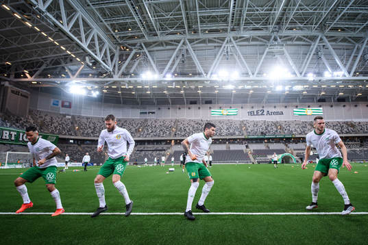 Hammarbys Mohanad Jeahze, Simon Sandberg, Paulinho och
