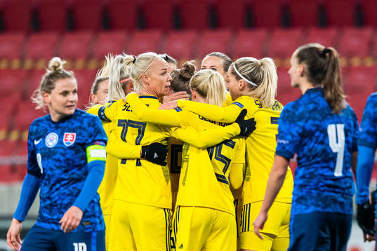 Caroline Seger, Rebecka Blomqvist and Amanda Ilestedt