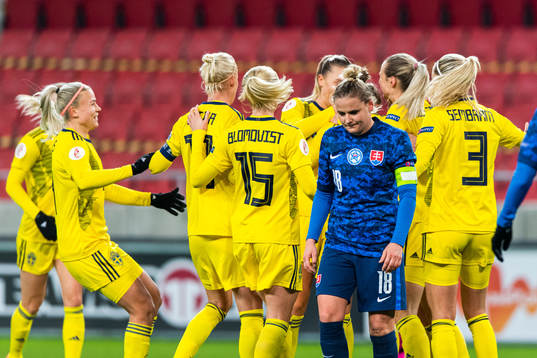 Dominika Škorvánková of Slovakia looks dejected