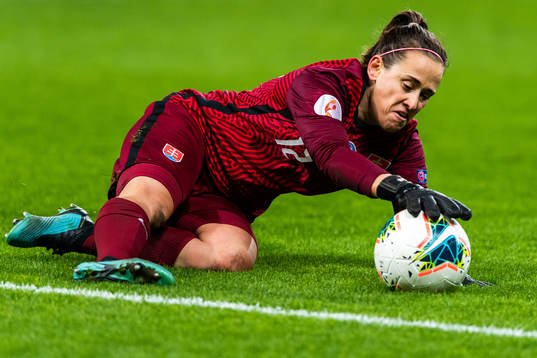 Goalkeeper 12 Maria Korenčiová of Slovakia