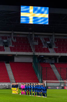 Players of Sweden and of Slovakia